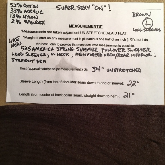 525 AMERICA Sweater, SPRING SUMMER Pullover, BROWN, Women’s Size Large - Picture 8 of 8